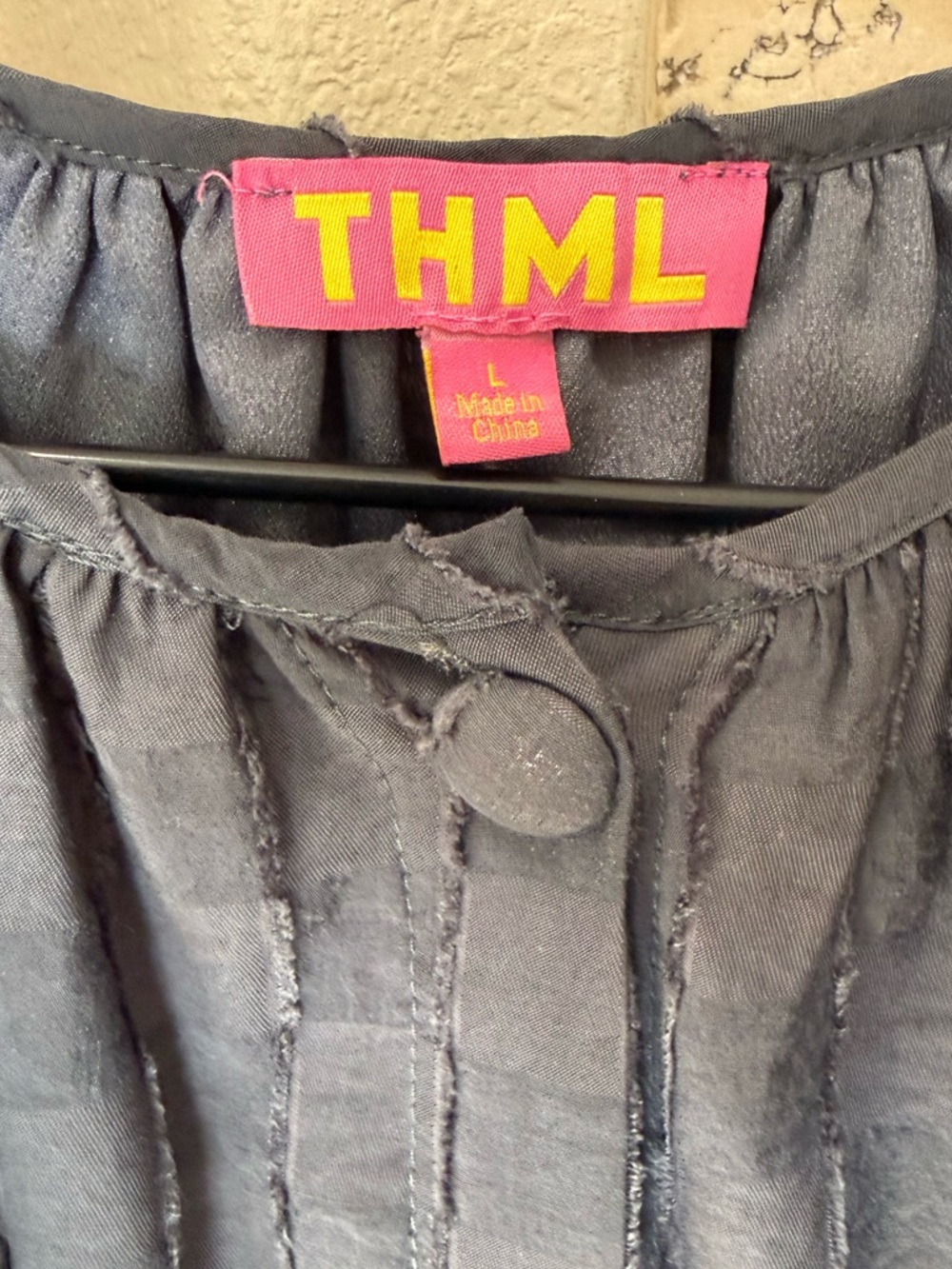 THML Check-Textured Button Front Dress - Picture 3 of 3